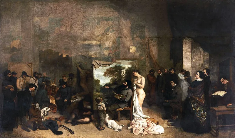 Courbet, Atelier du peintre, 1854. Crédit : Wikipédia