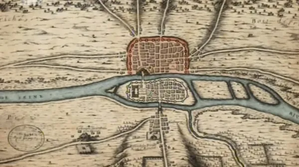 Carte de Paris au XI^^e^^ siècle
