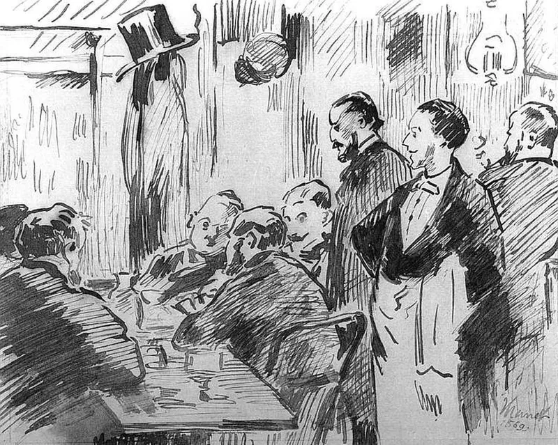 et le café Guerbois, croqué par Manet