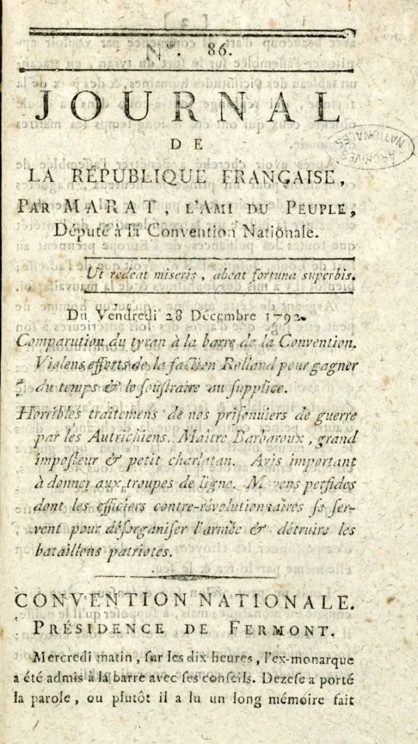 L'imprimerie de MARAT — L'Ami du Peuple