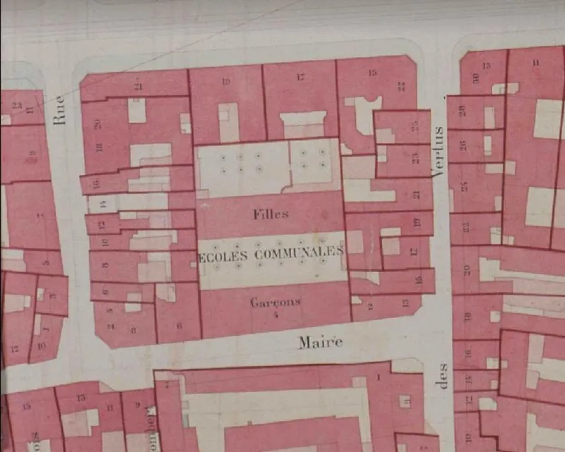 Plan cadastral de la rue Au Maire