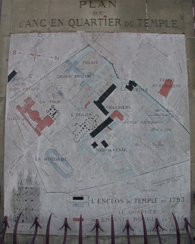 Le donjon du Temple, plan de l'enclos du Temple