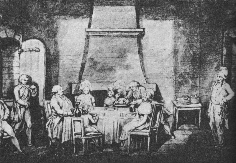 La prison du Temple, un repas de la famille Capet
