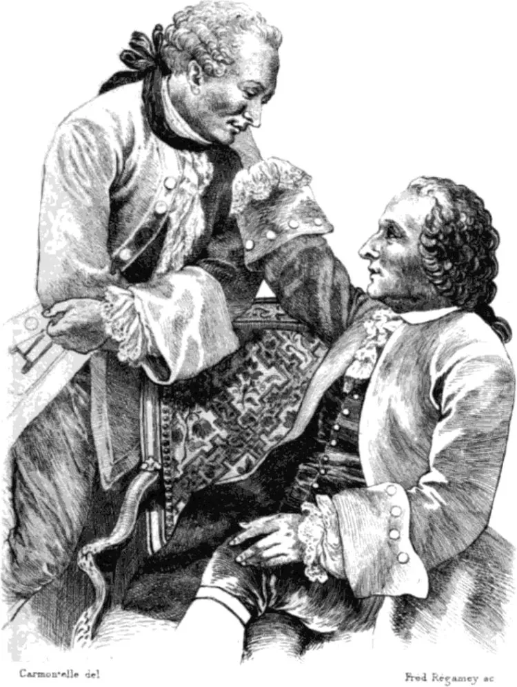 Friedrich Melchior GRIMM conversant avec Diderot