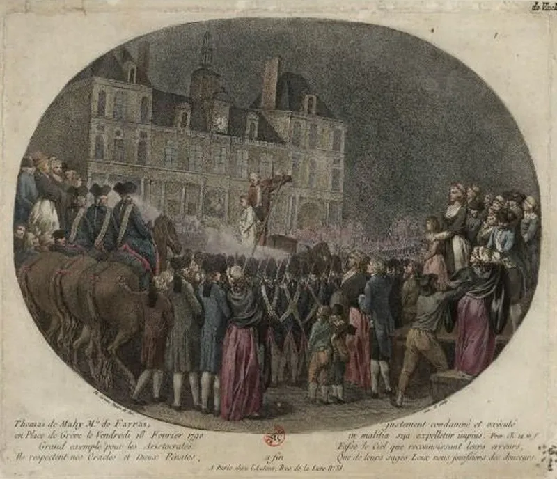 Thomas de MAHY, marquis de FAVRAS — son exécution