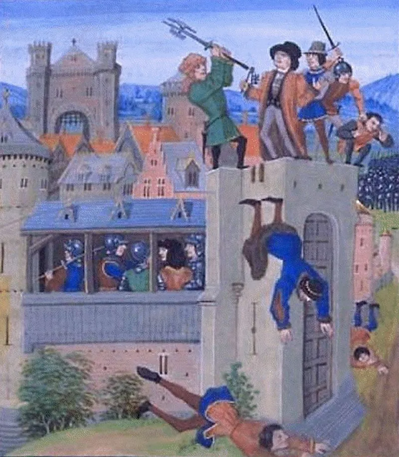 Étienne MARCEL — sa statue sur le quai de Gesvres et son assassinat, peint par Froissart
