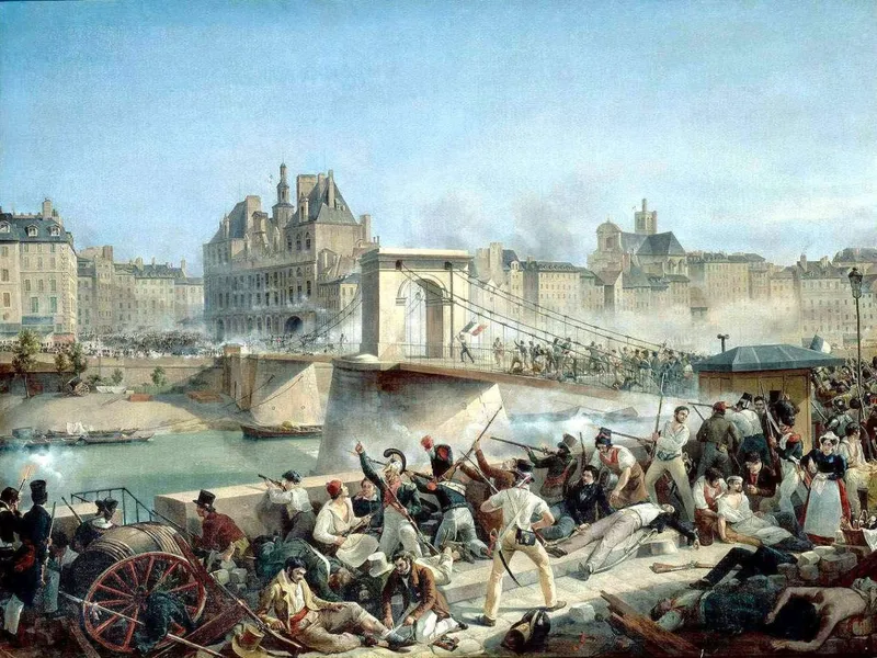 Assaut de l'Hôtel de Ville par le pont d'Arcole, le 28 juillet 1830