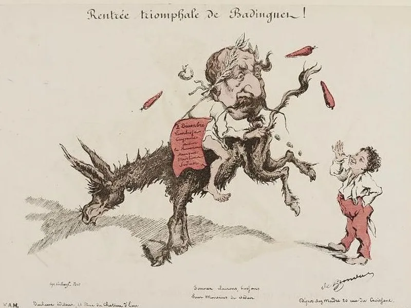 Louis-Napoléon BONAPARTE. Caricature en Badinguet