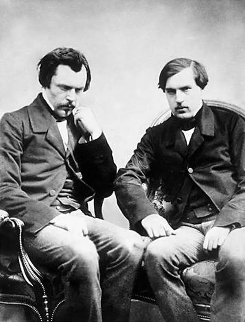 Edmond de GONCOURT, par Nadar, avec son frère Jules