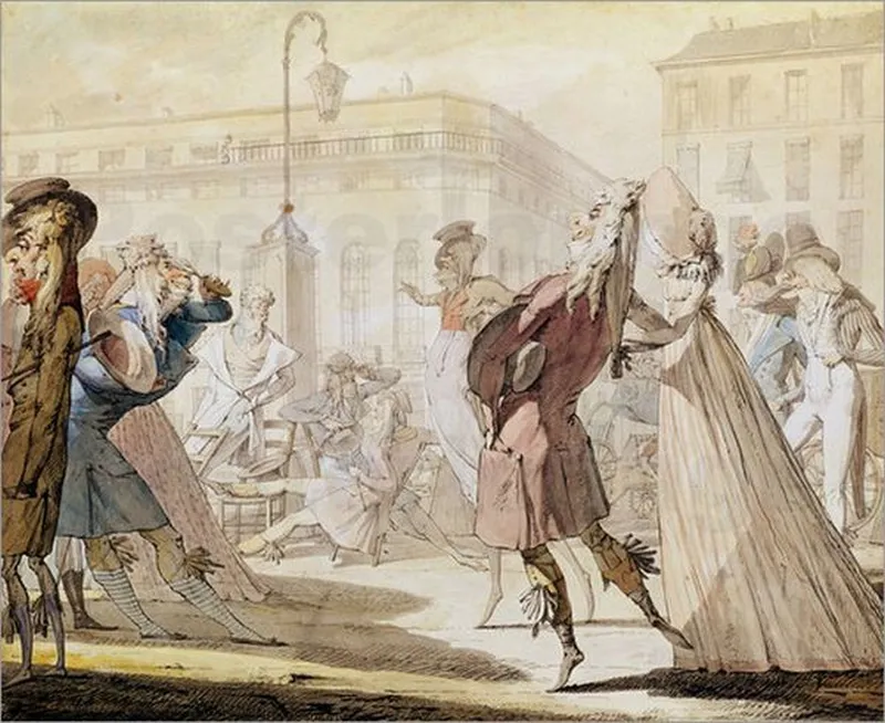 Le théâtre des Italiens, salle Favart, aujourd'hui Opéra Comique. Le Petit Coblentz par Jean-Baptiste Isabey