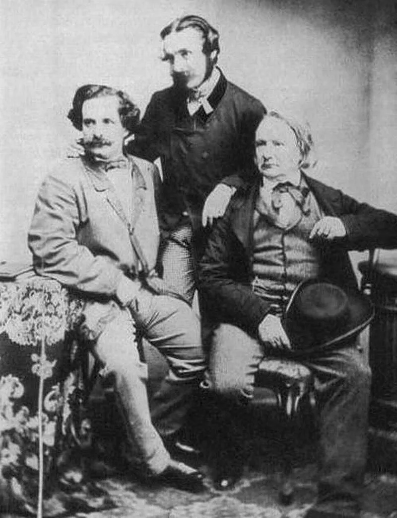 Victor HUGO avec ses fils