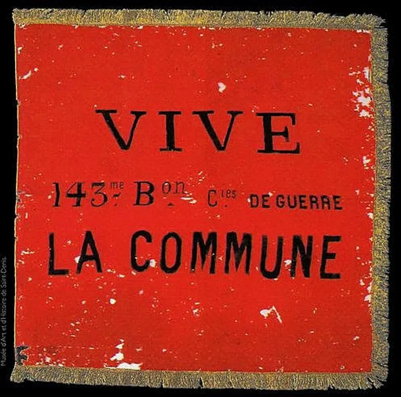 Le drapeau des Canuts et celui de la Commune