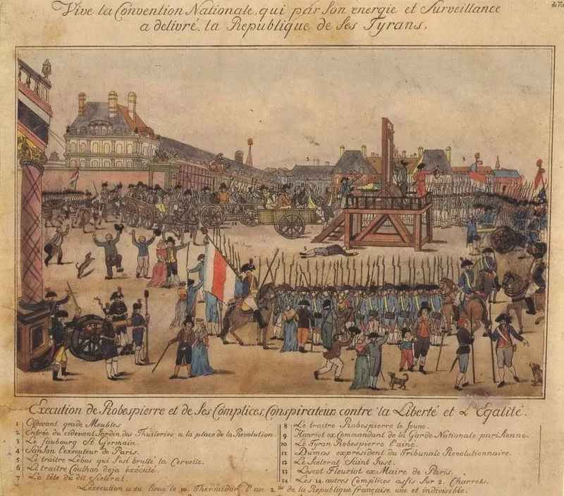 Exécution de Maximilien Robespierre et de ses partisans