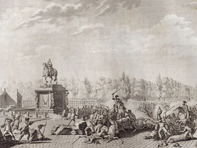 Statue de Louis XV, le 12 juillet 1789