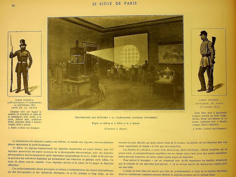 Musée du Jeu de Paume ; salle de décryptage des microfilms pendant le siège de 1870