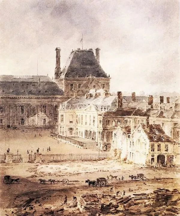 Hôtel de Brionne et Tuileries par Thomas Girtin