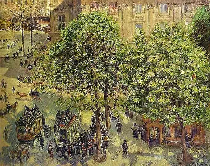 Place du Théâtre français après l'averse par Pissaro