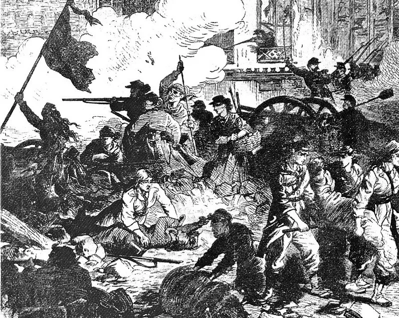 Barricade défendue par des femmes