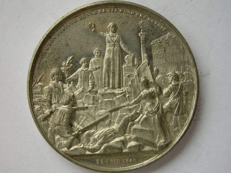 Barricade en Juin 1848 — La mort de Mgr Affre