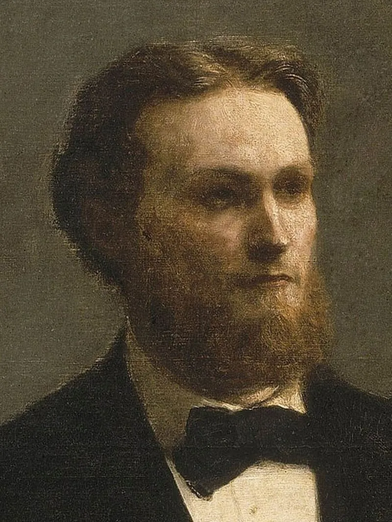 Léon PETITDIDIER, alias Émile BLÉMONT, par Henri Fantin-Latour, détail du tableau "Le coin de Table"