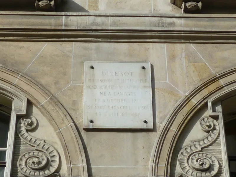 Denis DIDEROT. Plaque sur la demeure où il mourut