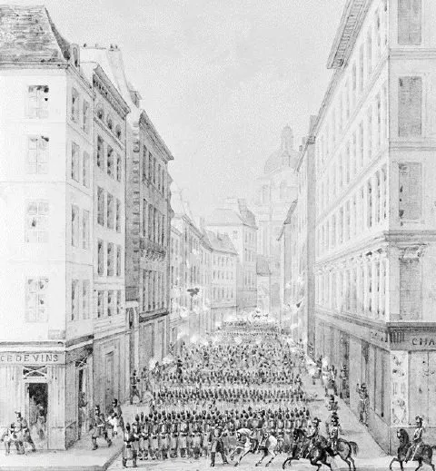 Barricade rue Ste Catherine en Juin 1848