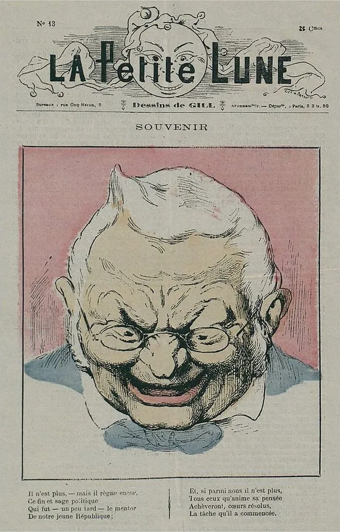 Adolphe Thiers, caricature dans « La Petite Lune ».