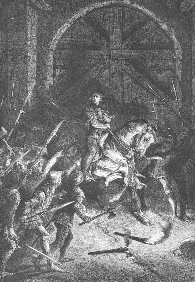 Assassinat d'Étienne MARCEL à la porte St Antoine