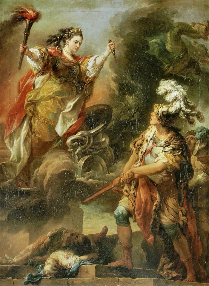 Melle Clairon dans le rôle de Médée, par Van Loo