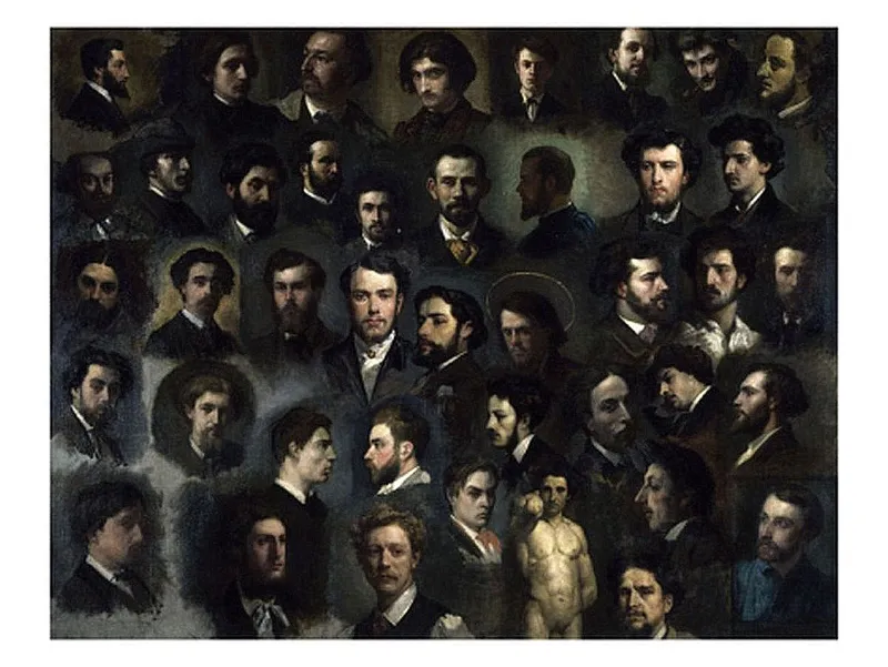 Charles Gleyre — quarante-trois portraits de peintres, sans doute ses élèves