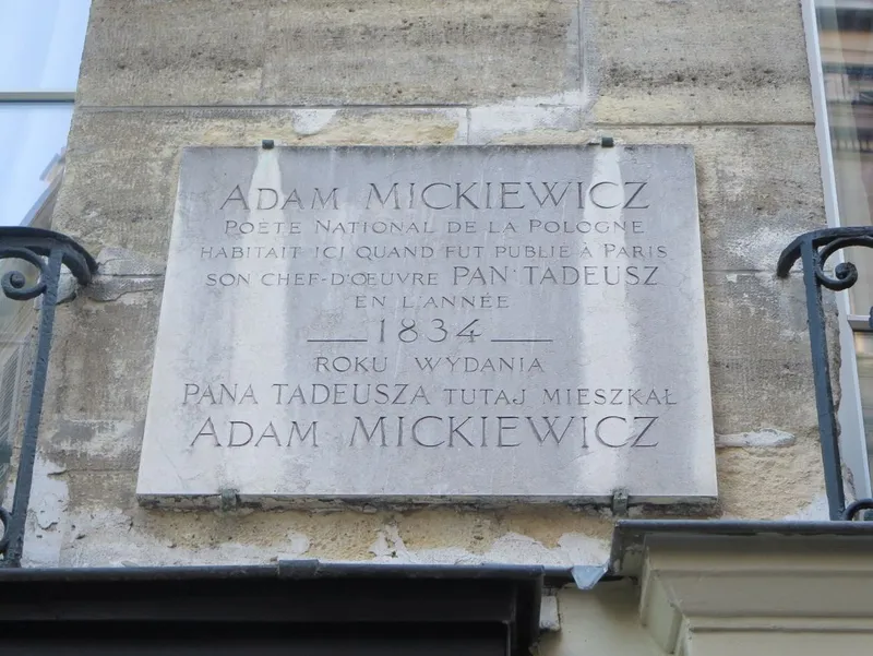 Demeure du poète polonais Adam Mickiewicz (plaque)