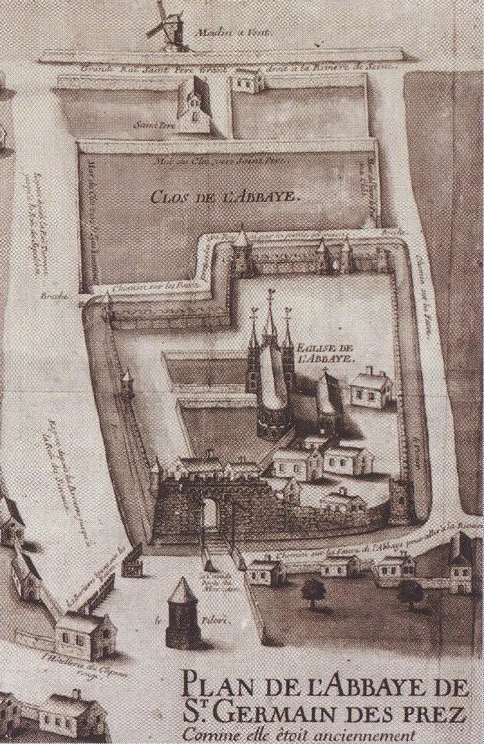 Porte principale du rempart à sa construction, et emplacement du pilori