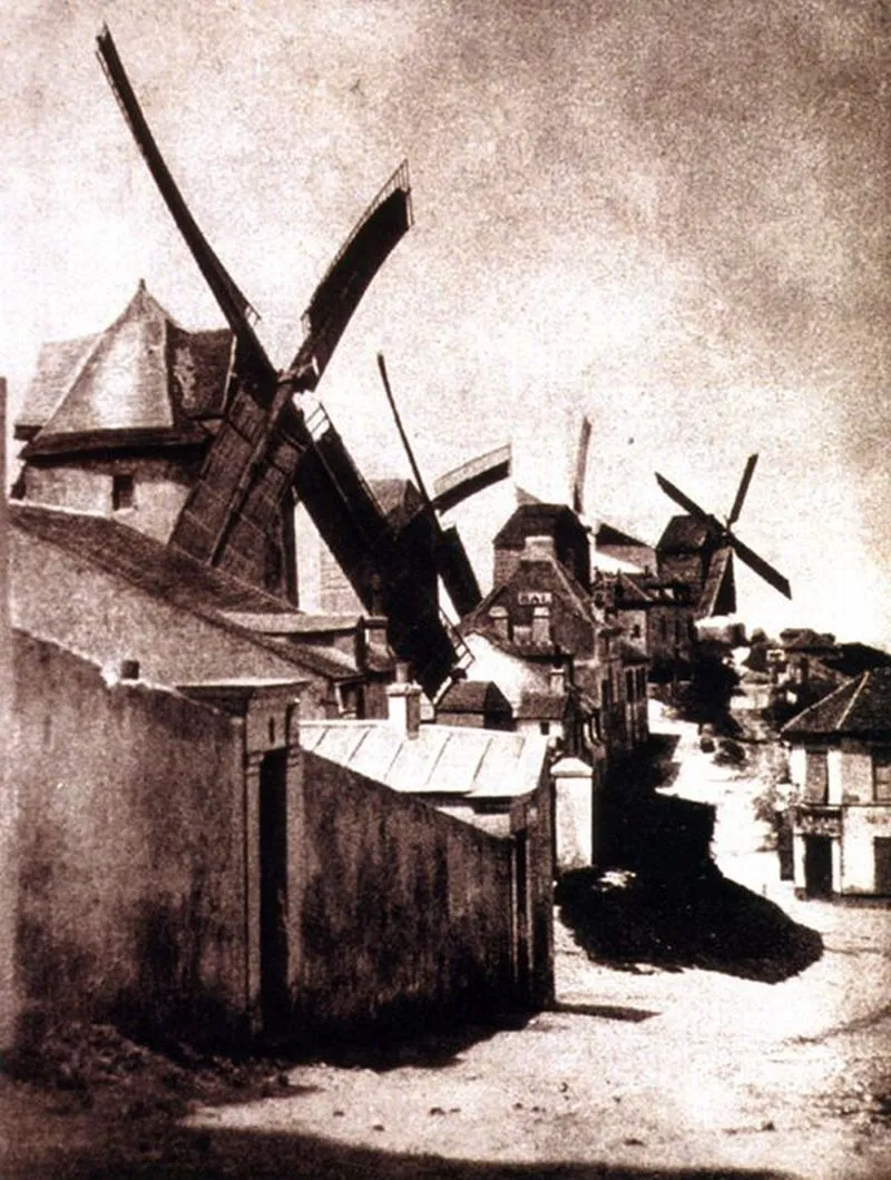 La cité internationale des Arts — le moulin de la Petite tour en 1839, par Bayard