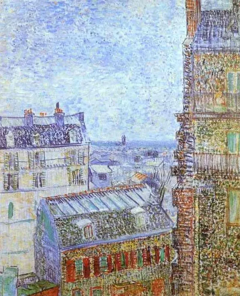 La maison du 41 peinte par Vincent de la fenêtre du 54
