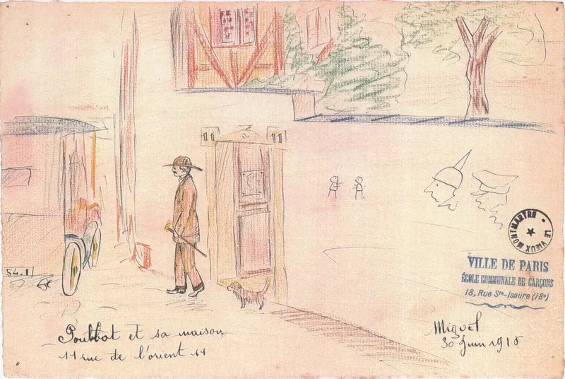 Francisque Poulbot dessiné par un gamin de la Butte