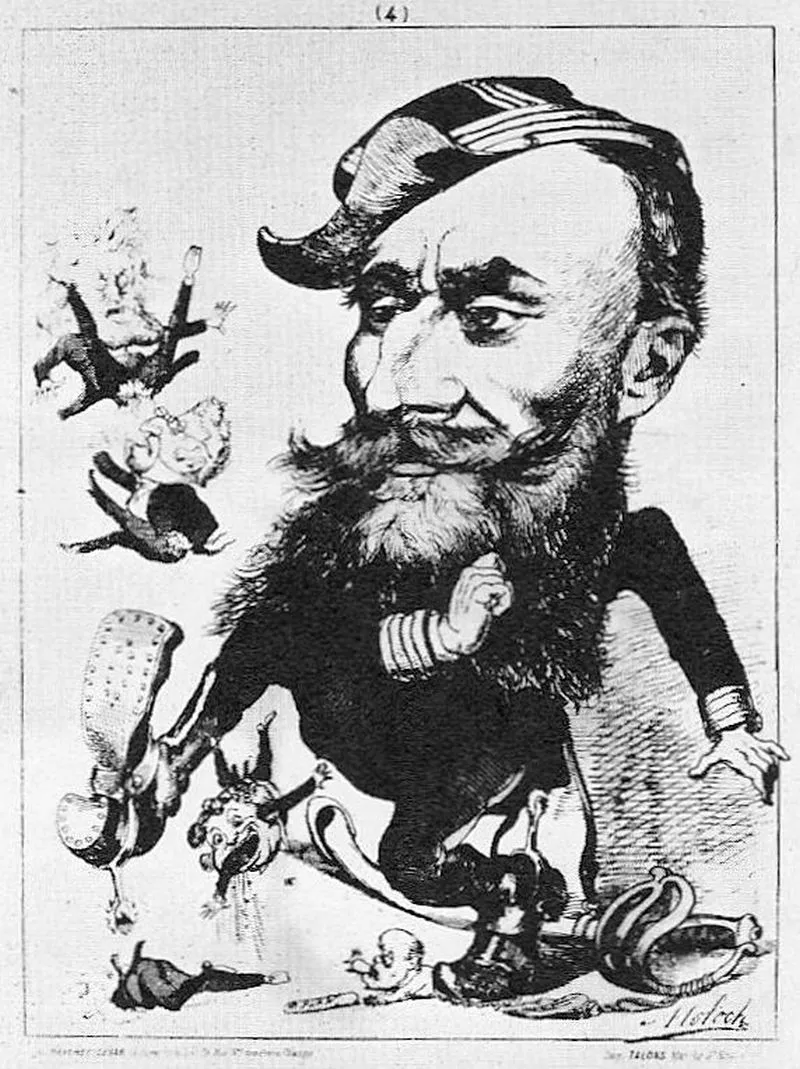 Gustave Flourens, caricaturé par Pilotell