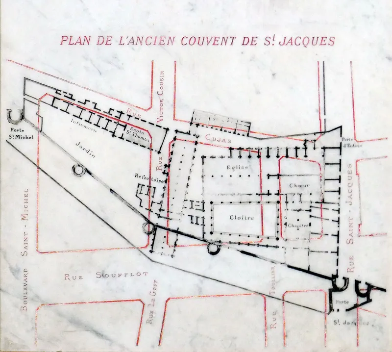 Le couvent des dominicains, dits les jacobins — le plan de son implantation