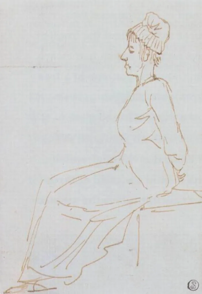Danton mené à l'échafaud, ainsi que Marie-Antoinette, dessinés par David