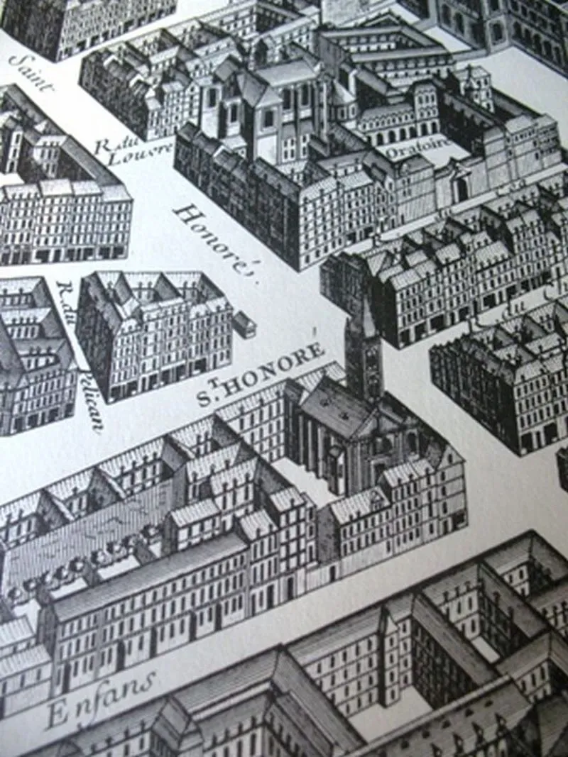 L'église Saint-Honoré sur le plan de Turgot